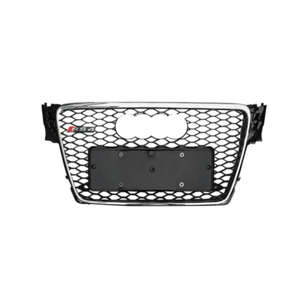 Audi RS4 Honeycomb Front Grille in Silver for 2009-2012 B8 A4/S4 models