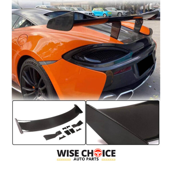 Carbon Fiber Rear Racing Spoiler attached to 2016-2021 McLaren 570S Coupe"