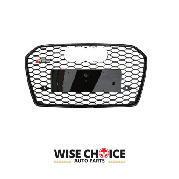 Audi RS6 Honeycomb Front Grille, black with honeycomb design for Audi C7.5 A6/S6 model years 2016-2018