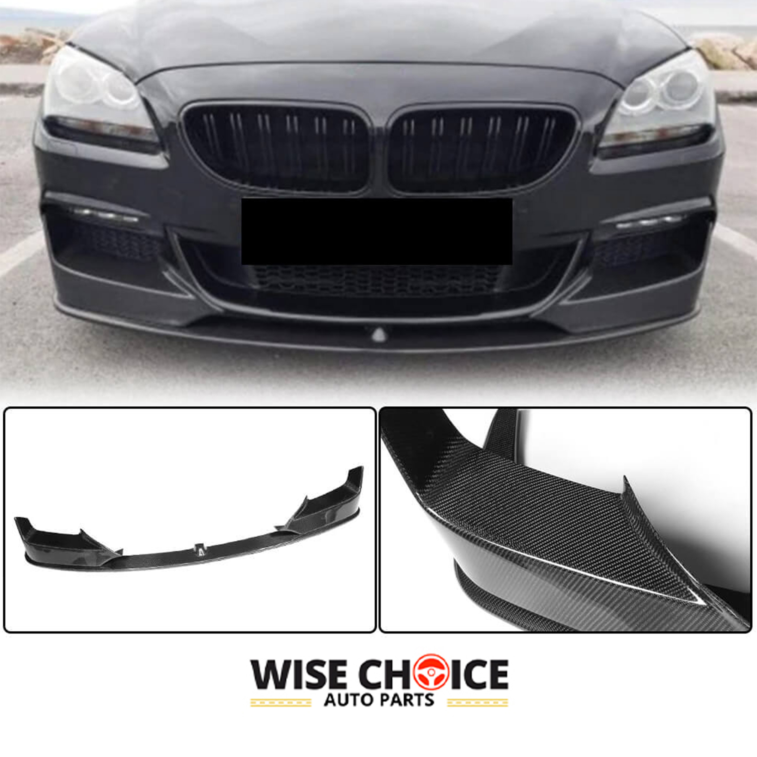 G07 BMW X7 M-Sport 2019-2022 model showcasing the black glossy Carbon Fiber Front Bumper Lip.