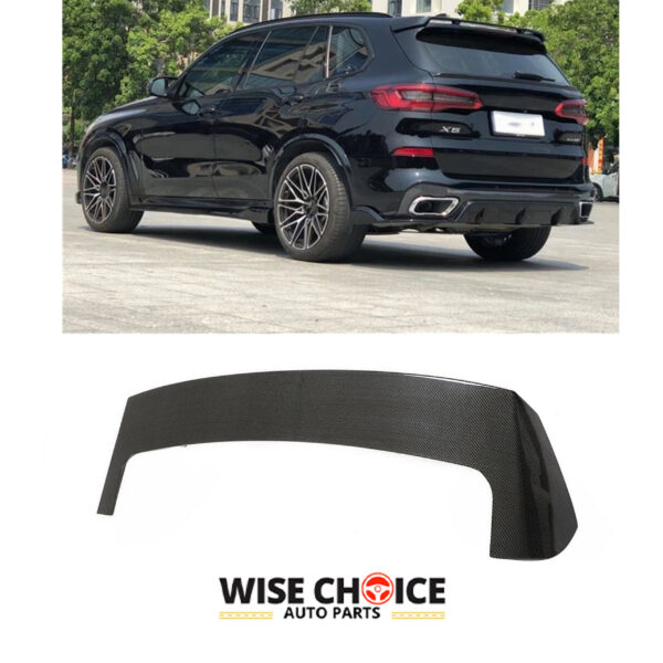 2019-2022 G05 BMW X5 fitted with Dry Carbon Fiber Rear Window Roof Spoiler