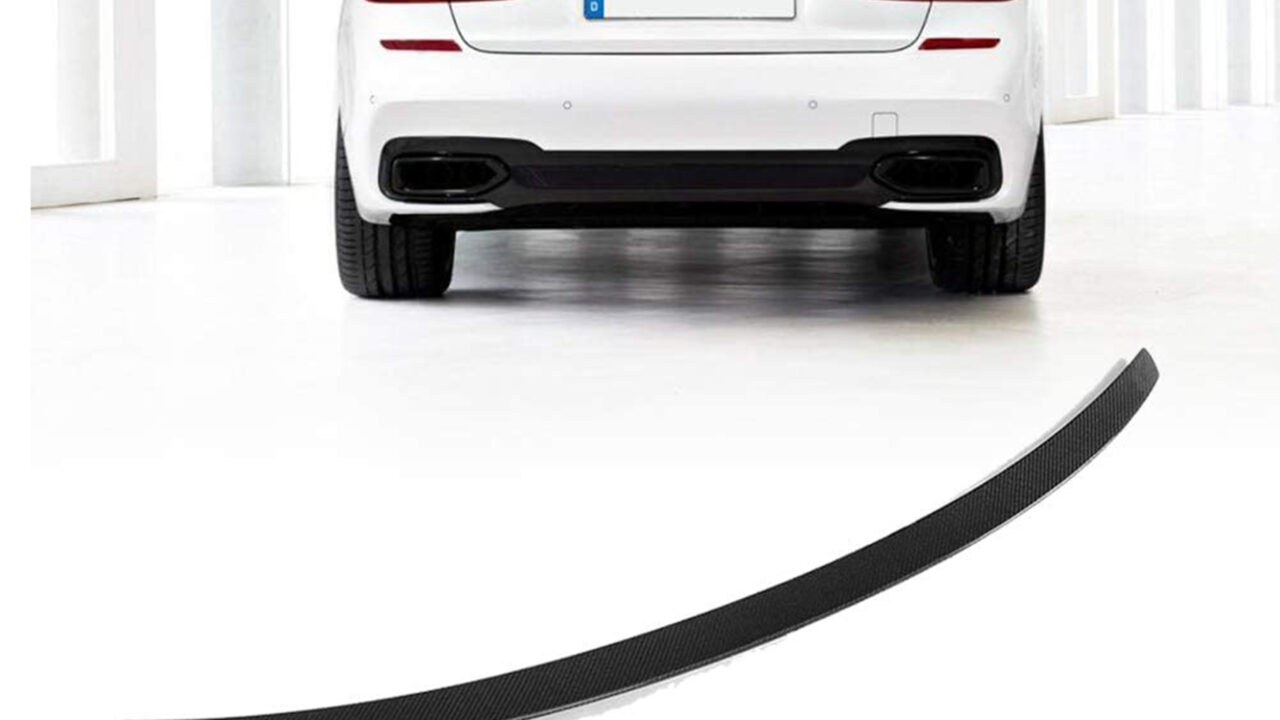 2016-2022 BMW 7 Series G11 G12 with M Sport Carbon Fiber Rear Spoiler.