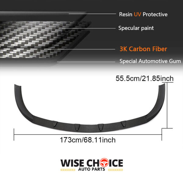 Carbon fiber front bumper lip for BMW 6 Series F06 F12 F13