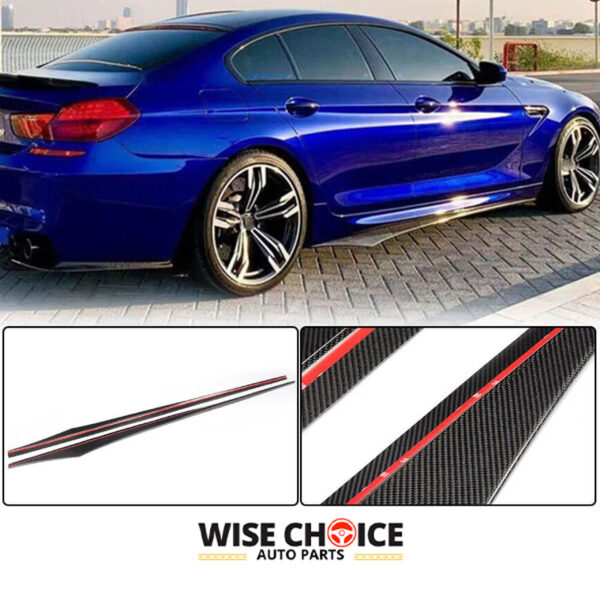 Premium BMW M-Tech Carbon Fiber Side Skirts for 6 Series F06 F12 F13 (2013-2017)