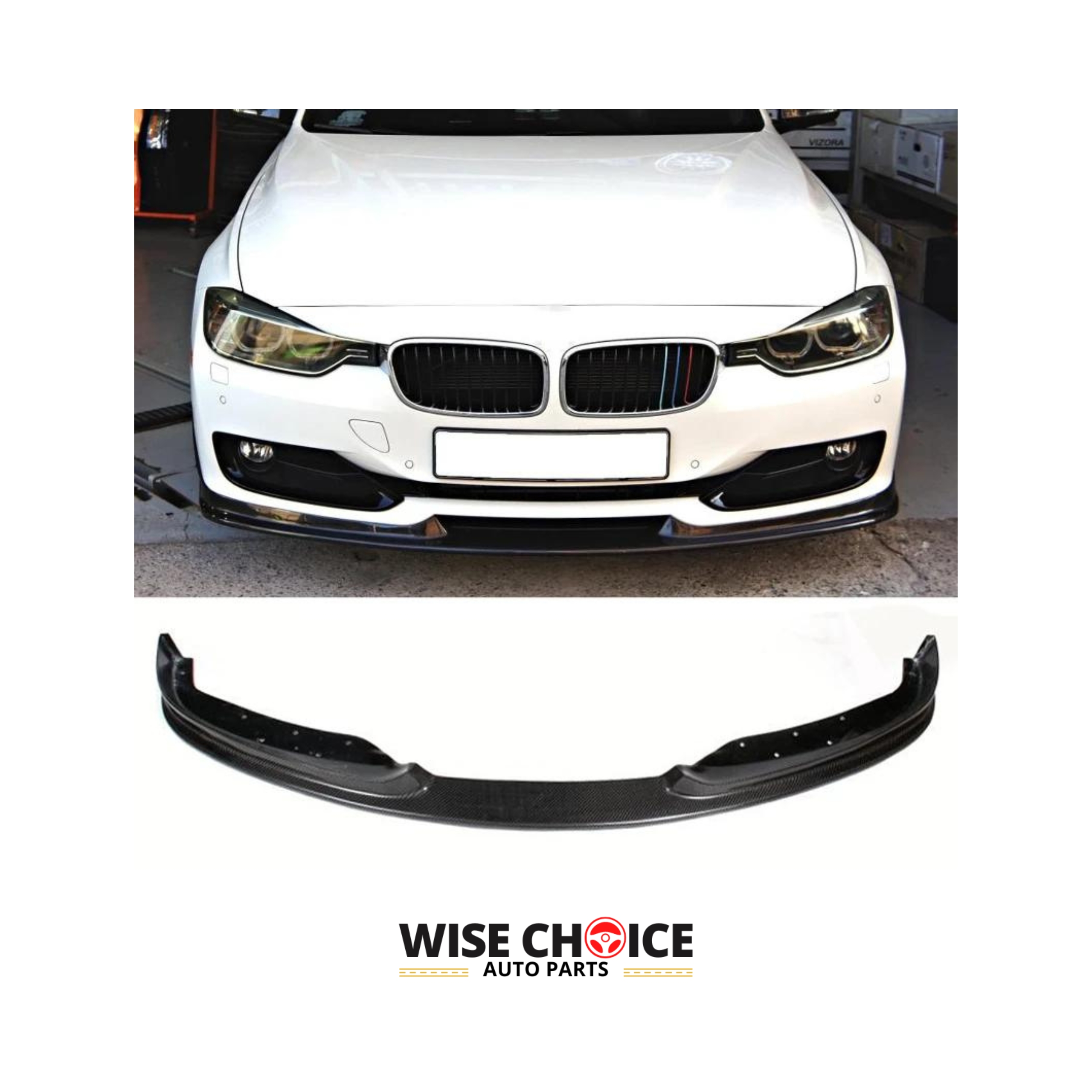 BMW 3 Series with installed F30 Carbon Fiber Front Lip