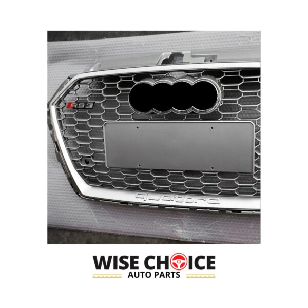 Audi RS3 Silver Honeycomb Front Grille for 2017-2020 8V.5 A3/S3 Models