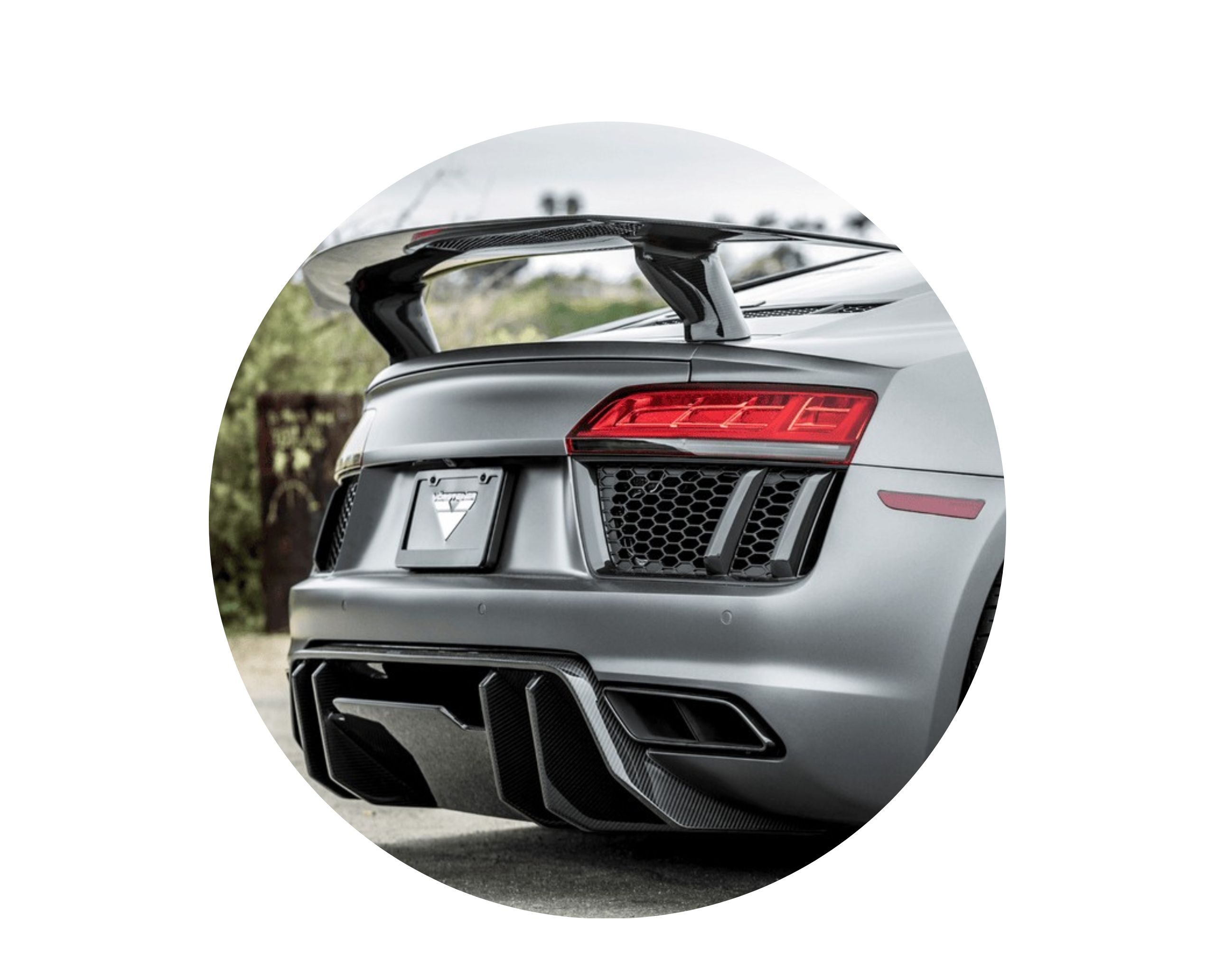 2016-2018 Audi R8 Gen 2 V10 fitted with a Dry Carbon Fiber Rear Diffuser