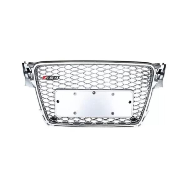 Audi RS4 Honeycomb Grille - Silver | High-Quality Upgrade for 2009-2012 B8 A4/S4