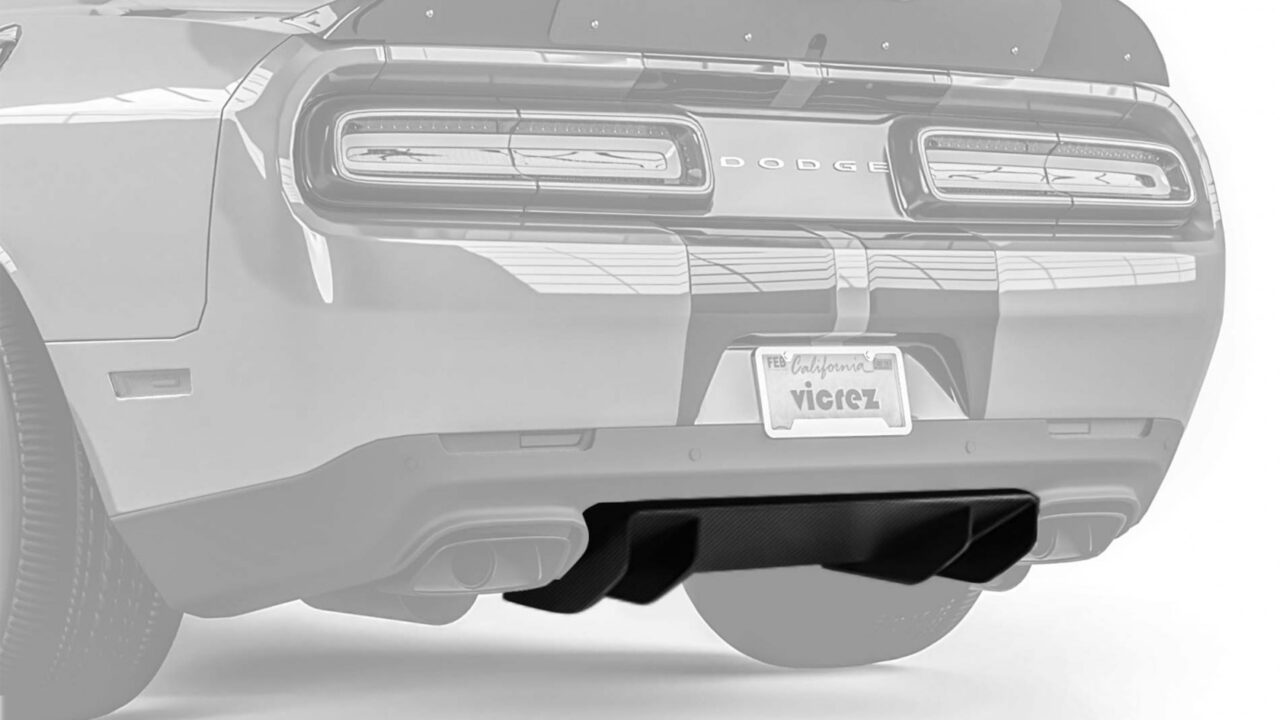 2015-2023 Facelift Dodge Challenger 3rd Gen Carbon Fiber Rear Diffuser