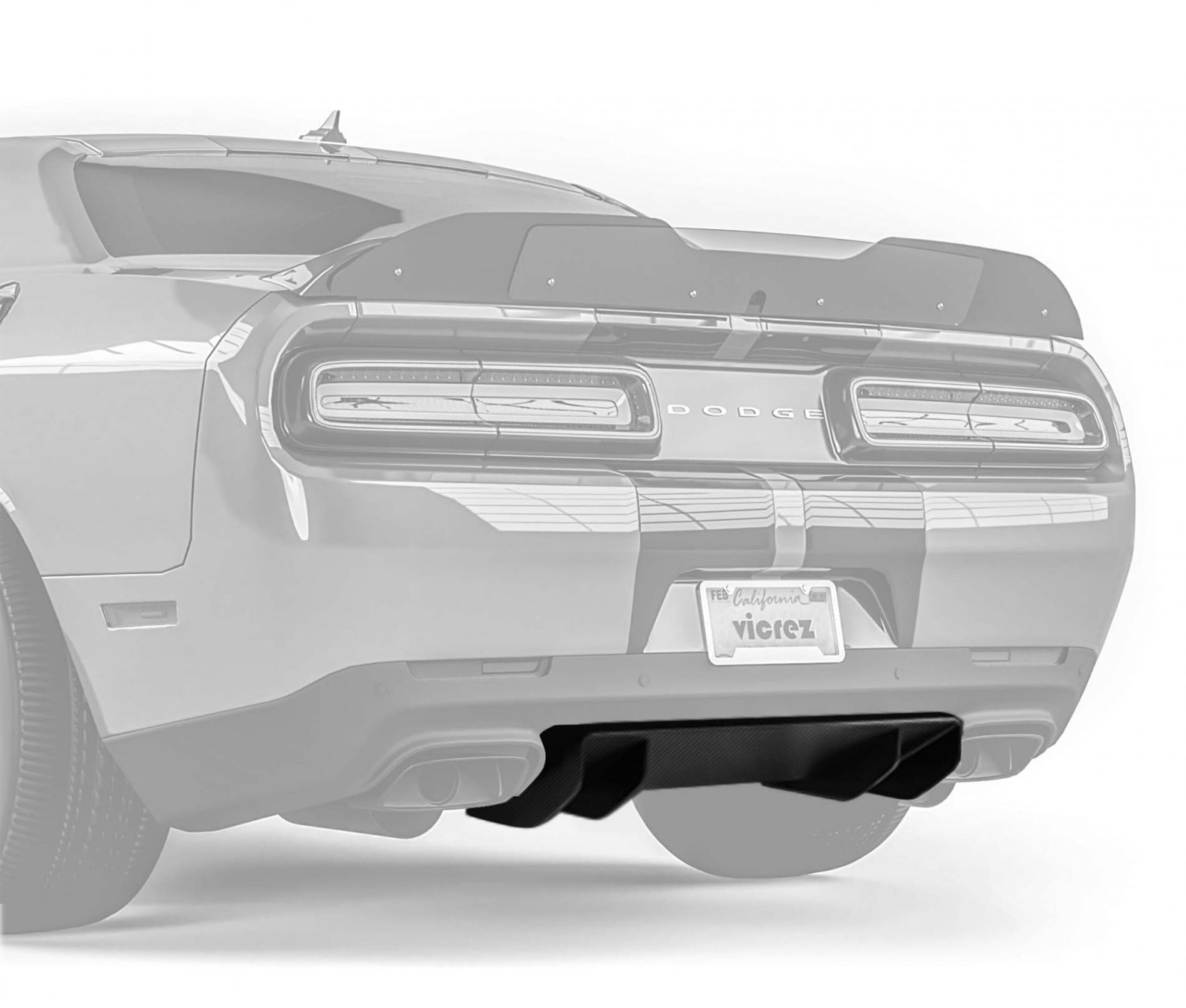 2015-2023 Facelift Dodge Challenger 3rd Gen Carbon Fiber Rear Diffuser