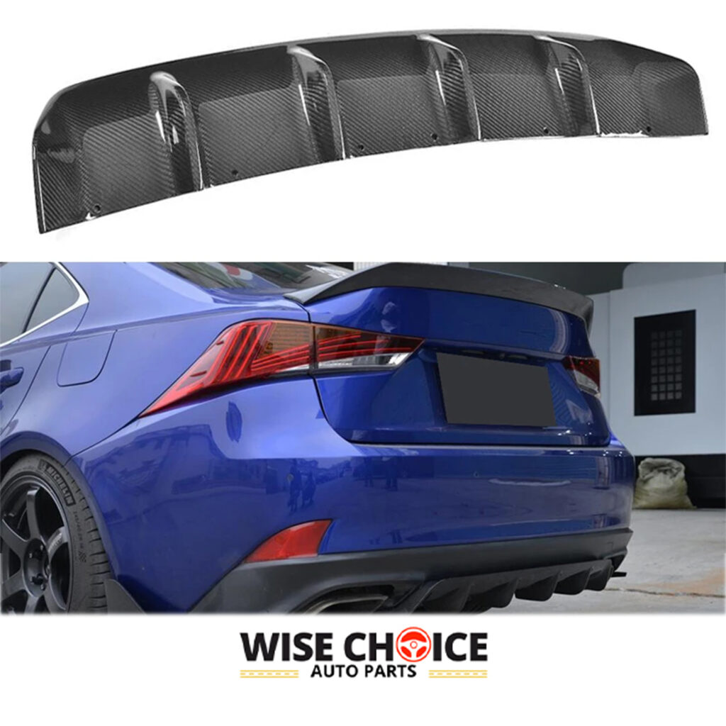 Rear view of Lexus IS300/IS350 with JC Sportline Carbon Fiber Rear Diffuser