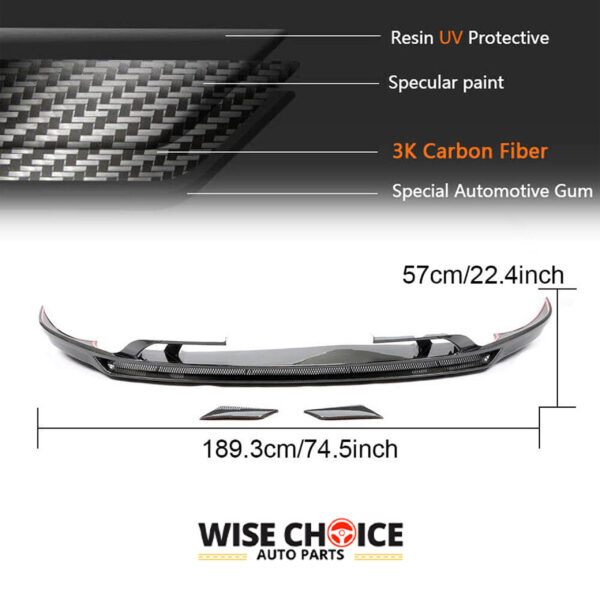 2019-2022 9Y0 Porsche Cayenne Carbon Fiber Front Lip - High-quality, durable, and sleek design for superior aerodynamics.