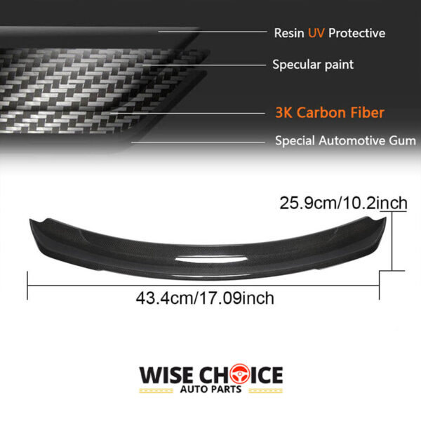 2015-2022 MK6 Ford Mustang GT/Shelby GT350R Coupe with Carbon Fiber Rear Spoiler