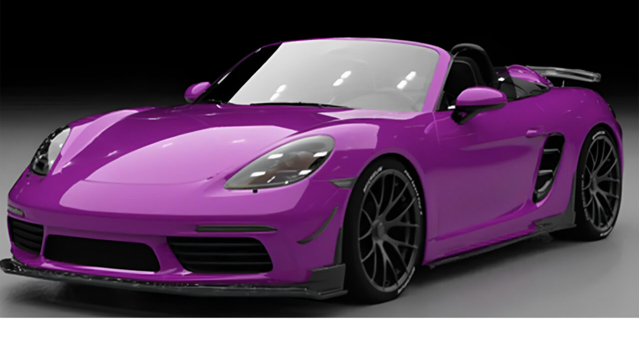 Porsche 718 Boxster/Cayman with stylish, high-performance carbon fiber side skirts from 2016-2023.
