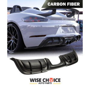Porsche 718 Carbon Fiber Rear Diffuser installed on a 2020 Porsche 718 Cayman