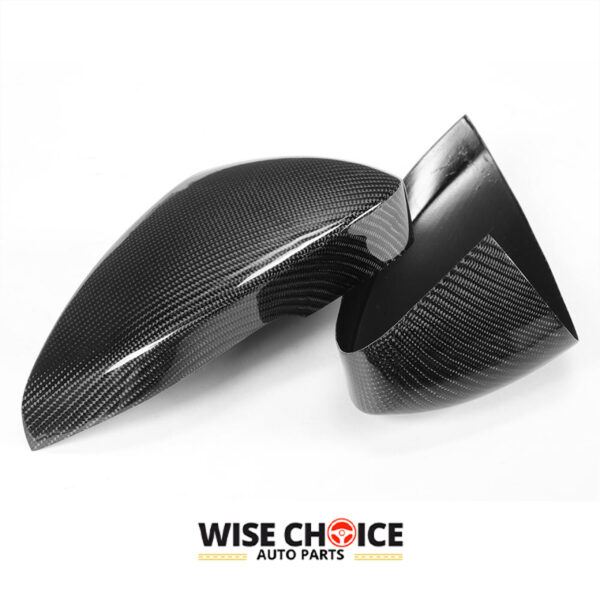 A pair of carbon fiber side mirror covers for Jaguar F-Type Coupe and Convertible 2015-2022 models