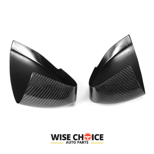 A pair of carbon fiber side mirror covers for Jaguar F-Type Coupe and Convertible 2015-2022 models