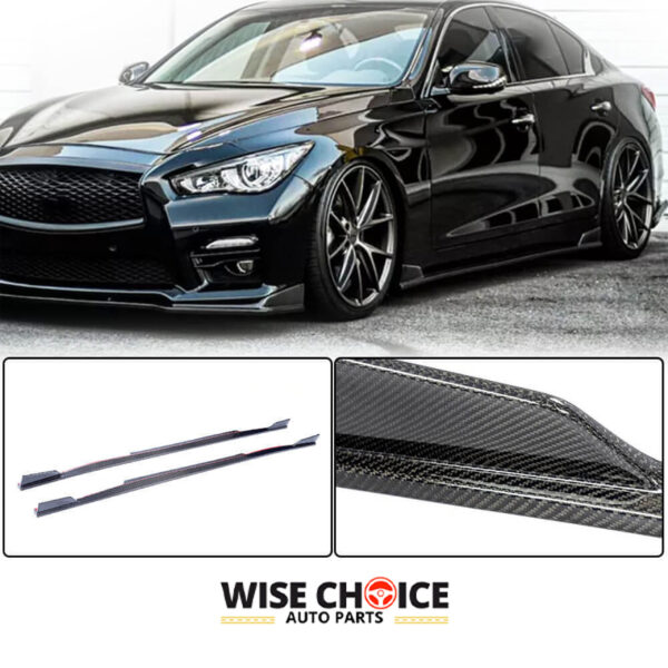 2014-2022 V37 Infiniti Q50 with Carbon Fiber Side Skirts installed