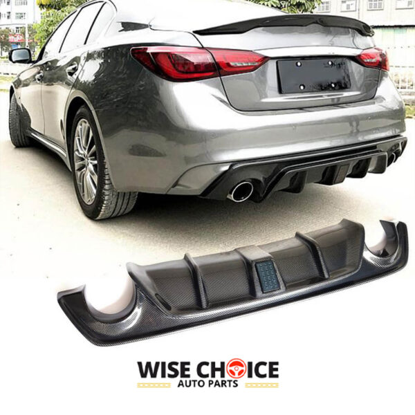 2014-2022 Infiniti Q50 Sport Model enhanced with our high-quality Carbon Fiber Rear Bumper Diffuser