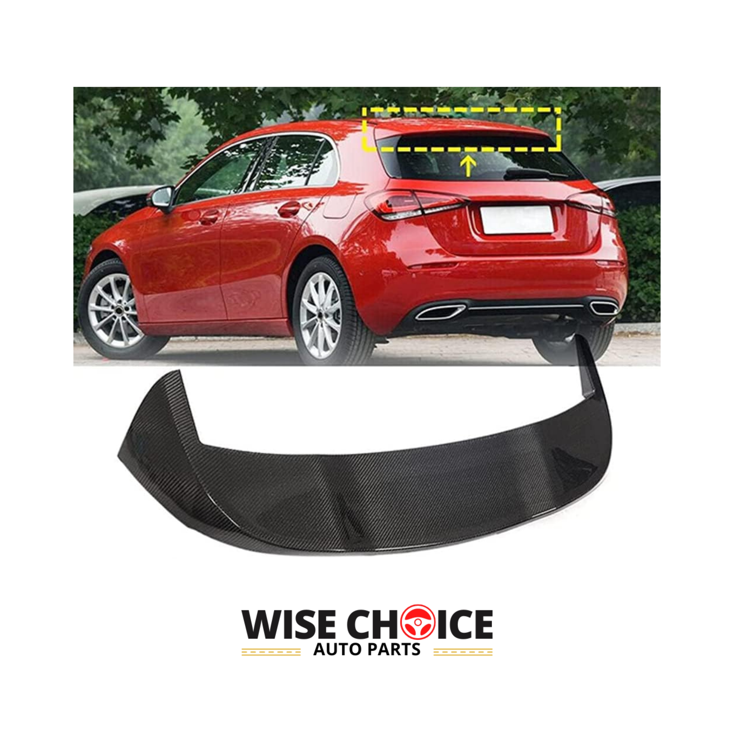 Dry Carbon Fiber Rear Roof Spoiler for Mercedes-Benz A Class