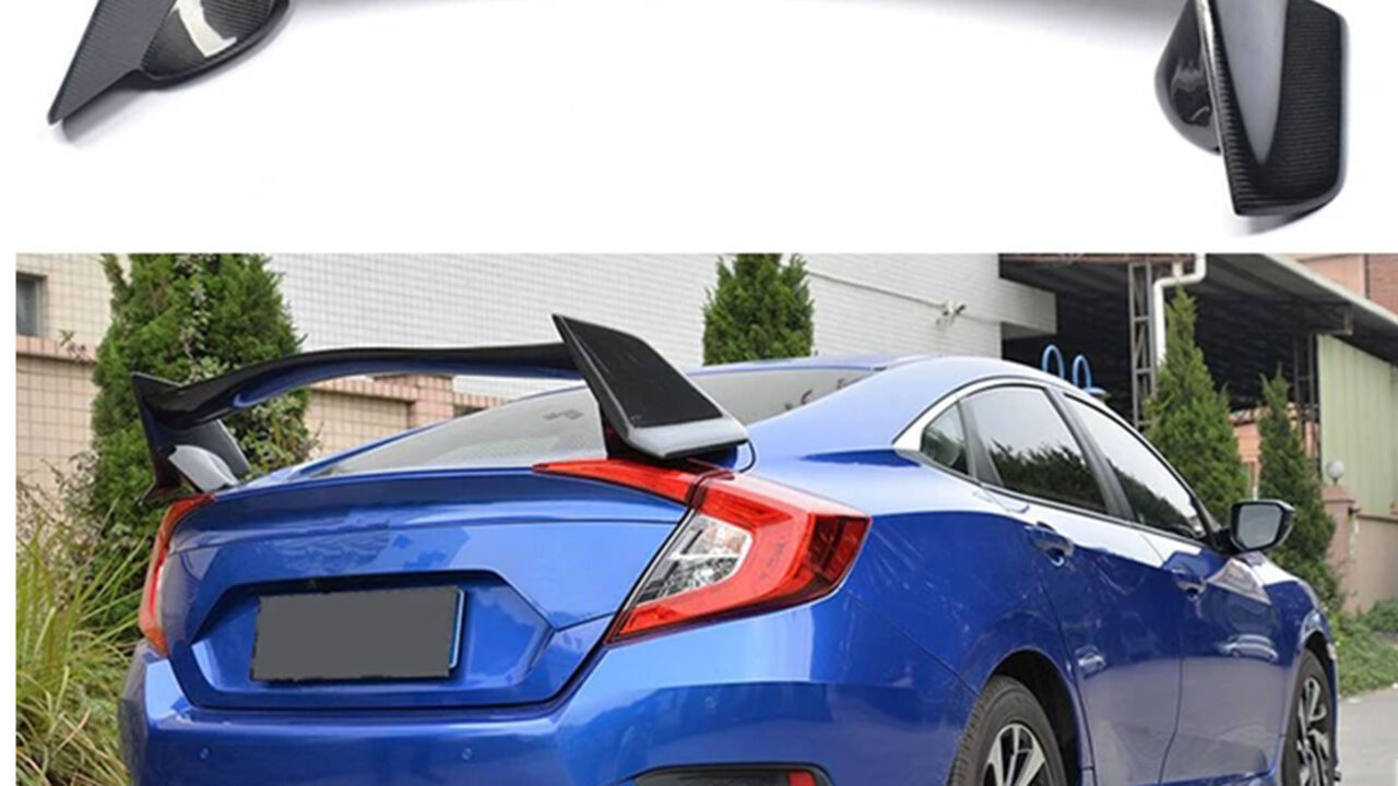 2016-2021 Honda Civic Type-R with Carbon Fiber Rear Spoiler Installed