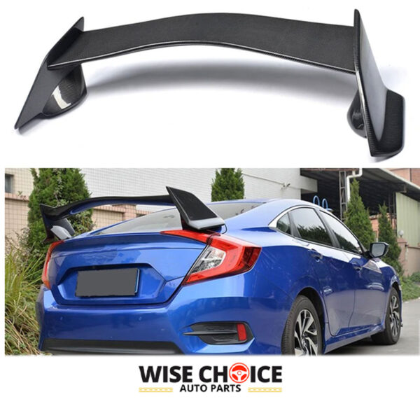 2016-2021 Honda Civic Type-R with Carbon Fiber Rear Spoiler Installed