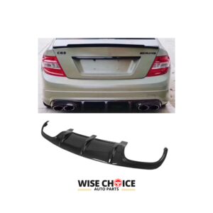 2007-2014 W204 M-Benz C63 AMG Carbon Fiber Rear Diffuser fitted on Mercedes-Benz