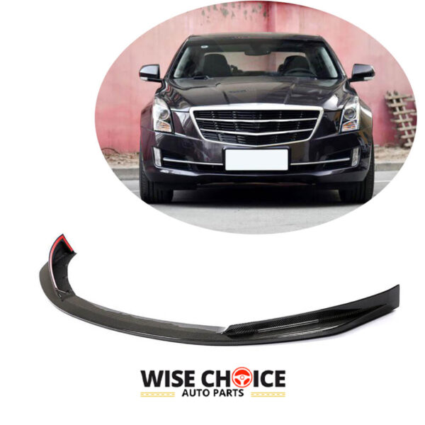 2014-2018 Cadillac ATS with Carbon Fiber Front Lip, enhancing aerodynamic performance and vehicle aesthetics.