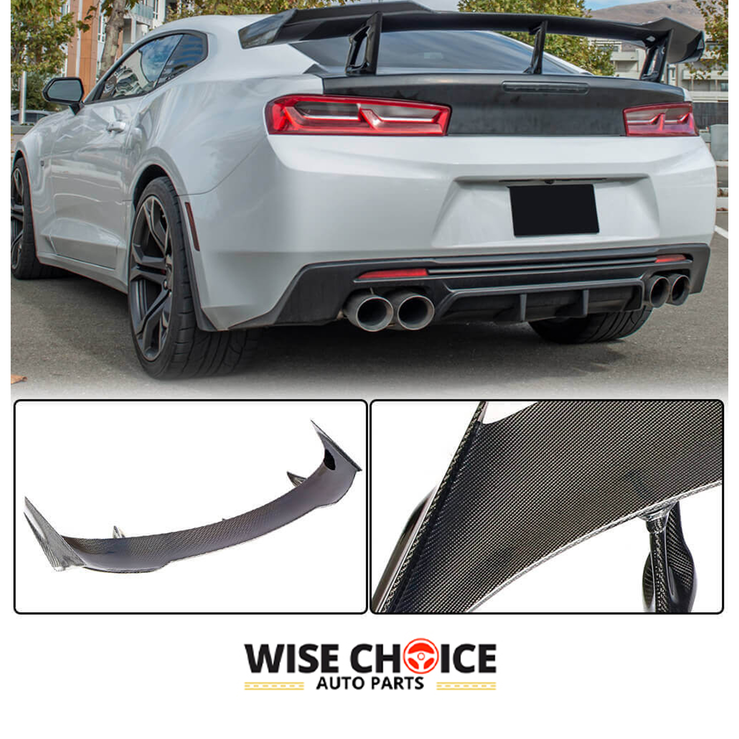 2016-2022 Chevy Camaro Coupe Carbon Fiber Rear Wing Spoiler - Enhance Performance and Style