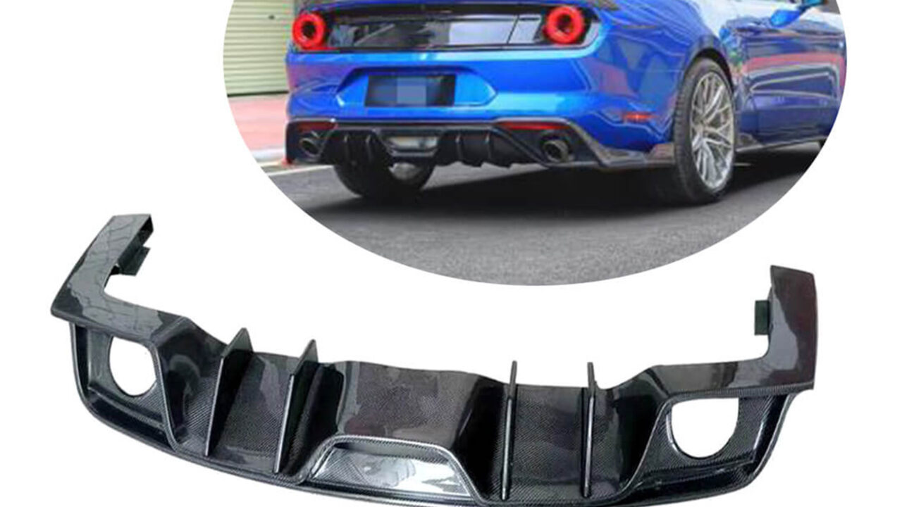 A high-quality Mustang GT Carbon Diffuser for the 2015-2022 MK6 Ford Mustang GT Coupe/Convertible