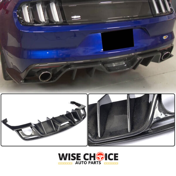 A high-quality Mustang GT Carbon Diffuser for the 2015-2022 MK6 Ford Mustang GT Coupe/Convertible