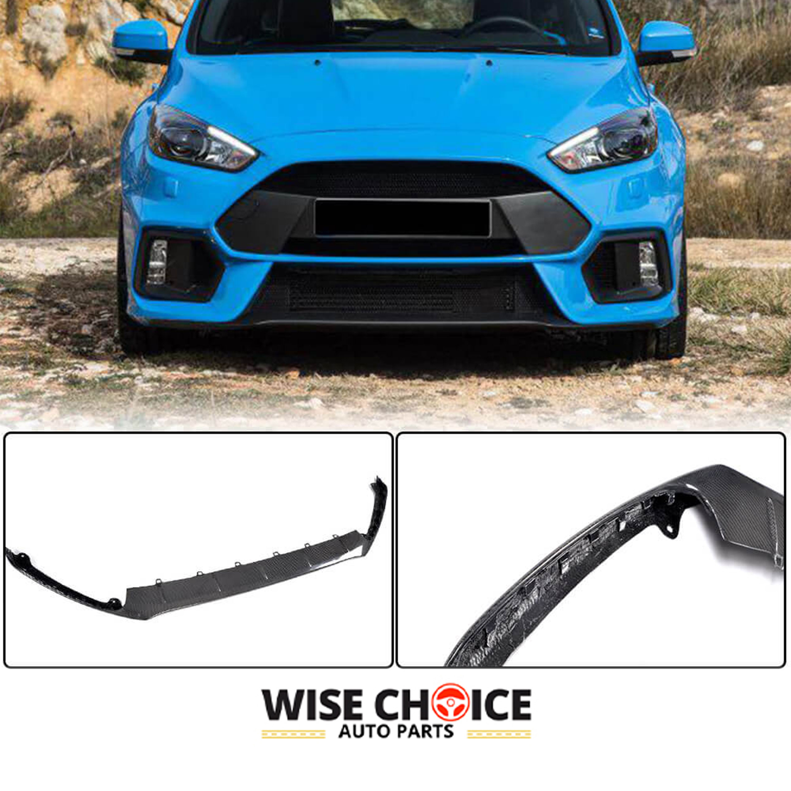 MK3 Ford Focus RS (2016-2018) sporting a stylish Carbon Fiber Front Lip