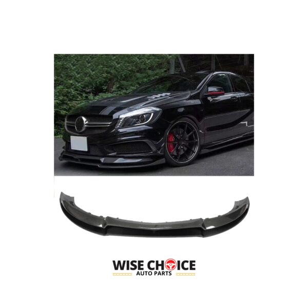 Dry Carbon Fiber Front Lip fitted on 2012-2015 M-Benz A-Class, model A200, A250 Sport, A45 AMG, pre-facelift (W176)