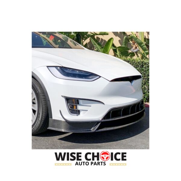 Tesla Model X 2016-2023 outfitted with the sleek, high-performance Carbon Fiber Front Lip