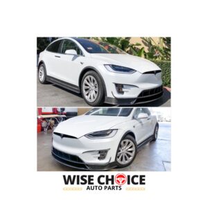 Tesla Model X 2016-2023 outfitted with the sleek, high-performance Carbon Fiber Front Lip