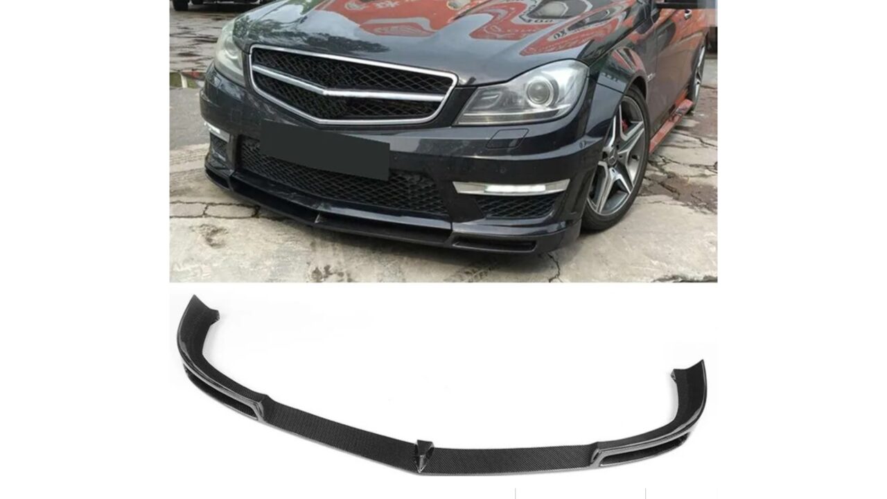 W204 M-Benz C Class equipped with sleek C63 AMG Carbon Fiber Front Lip