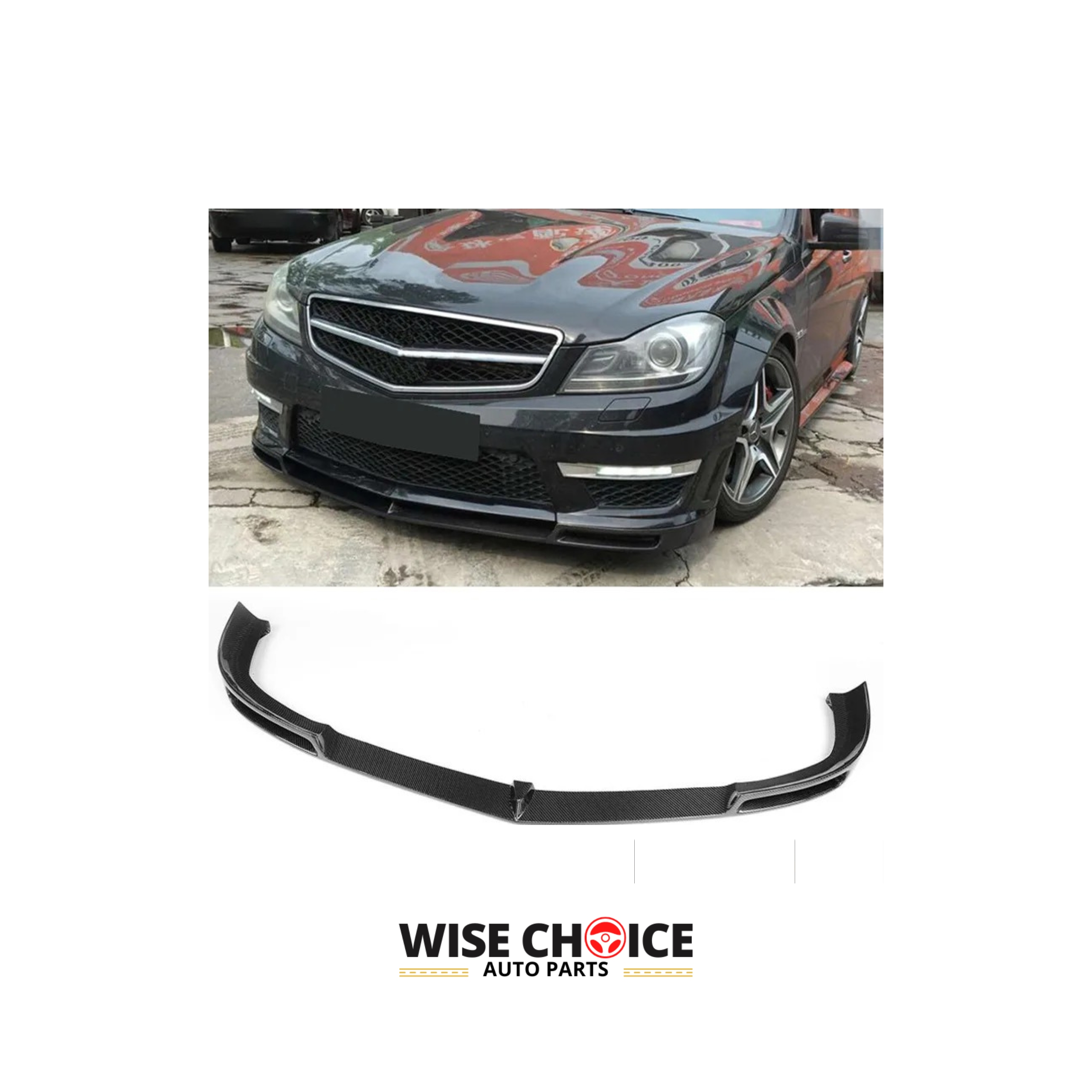 W204 M-Benz C Class equipped with sleek C63 AMG Carbon Fiber Front Lip