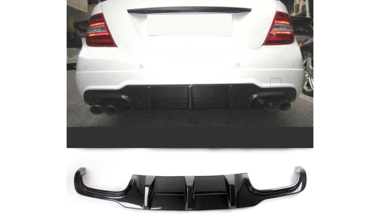 W204 Benz C-Class models with installed high-quality Carbon Fiber Diffuser