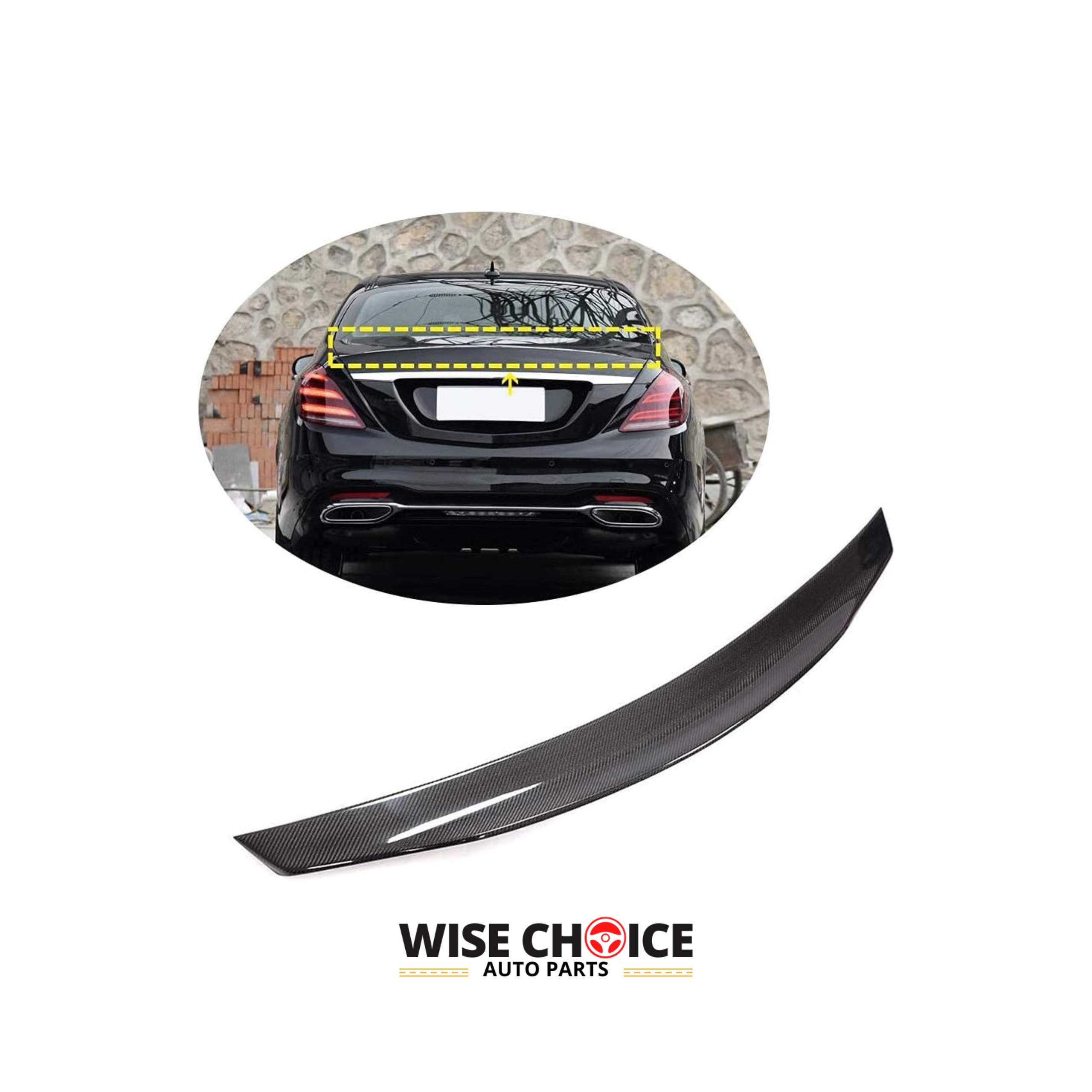 2007-2012 W221 M-Benz S Class Carbon Fiber Rear Trunk Spoiler