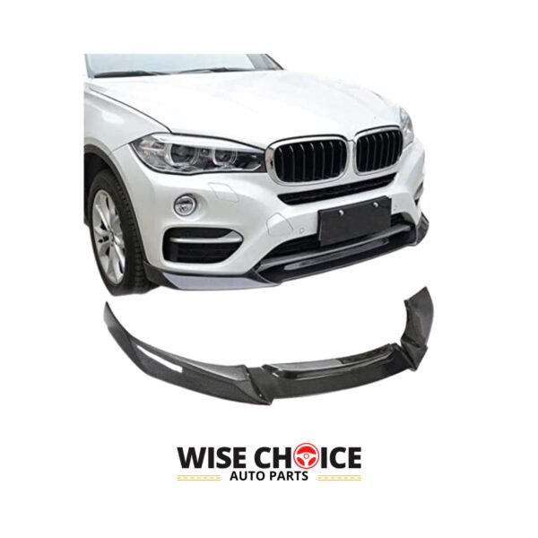 2015-2019 F16 BMW X6 xDrive35i sporting a high-quality Dry Carbon Fiber Front Lip from Wisechoice autoparts