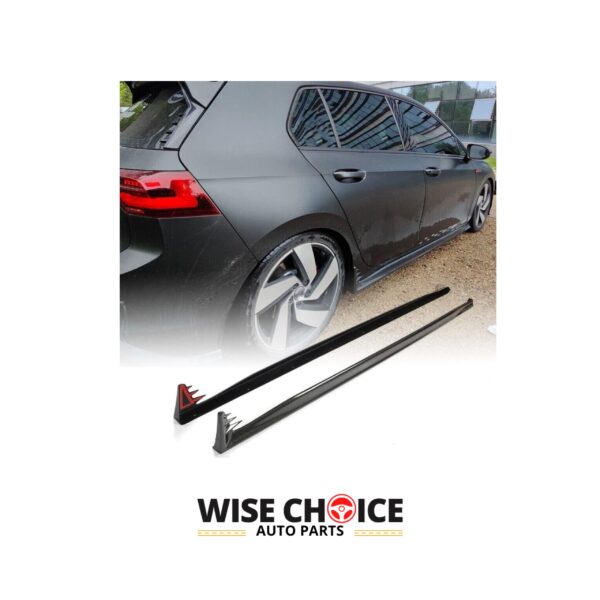 2022-2023 VW Golf MK8 GTI Hatchback equipped with sleek Carbon Fiber Side Skirts