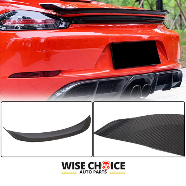 2016-2023 Porsche 718 Boxster Convertible Carbon Fiber Rear Spoiler - High-quality carbon fiber spoiler