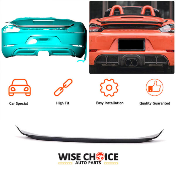 2016-2023 Porsche 718 Boxster Convertible Carbon Fiber Rear Spoiler - High-quality carbon fiber spoiler