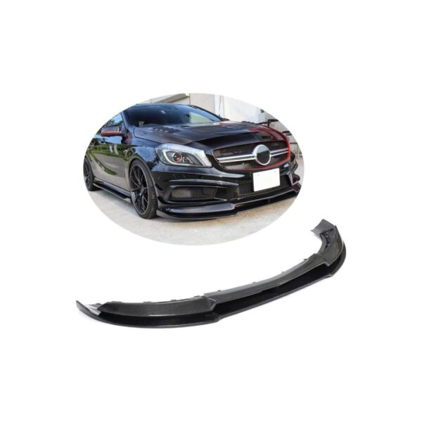 Premium 2012-2015 M-Benz A-Class Dry Carbon Fiber Front Lip for A200, A250 Sport, A45 AMG Models (W176 Pre-Facelift)