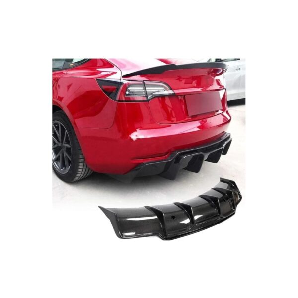 Tesla Model 3 Diffuser: Carbon Fiber Rear Diffuser (2017-2022)