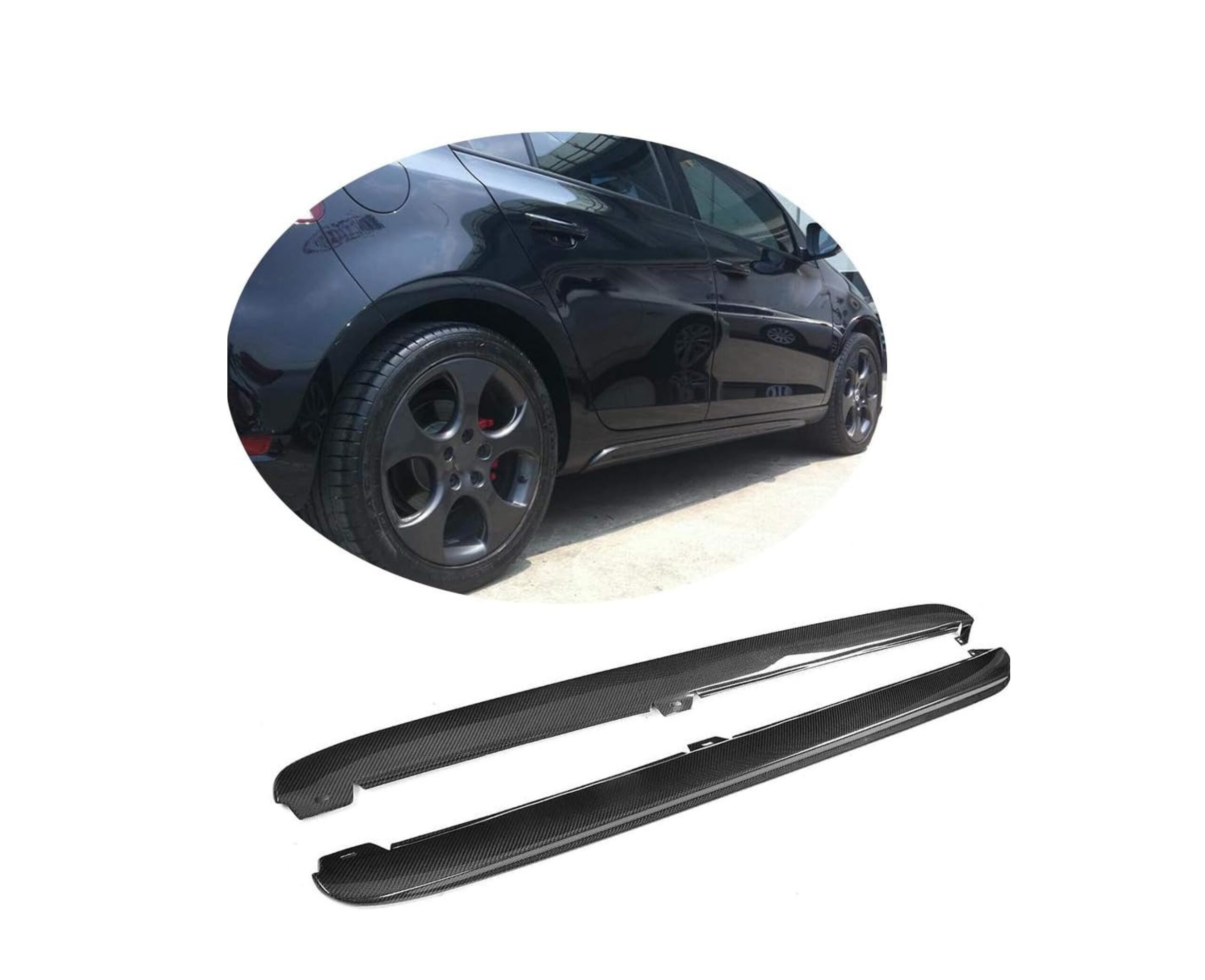 010-2014 VW Golf 6 MK6 GTI with Carbon Fiber Side Skirts installed