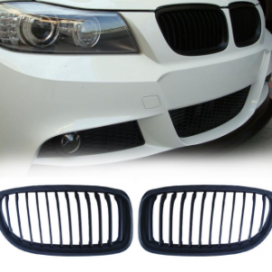 High-quality Black Kidney Grills for BMW E90 in matte and gloss finishes.