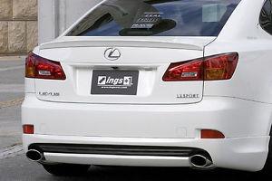 INGS Rear Lip for Lexus IS250 IS350 (2006-2008) in flat black fiberglass, unpainted.