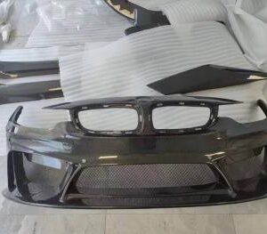 F80 F82 F83 3D Full Carbon Front Bumper with clear coat finish.