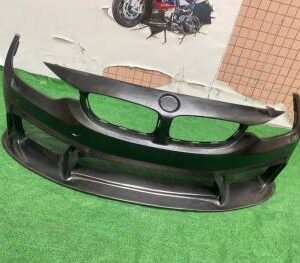 High-quality 3D Half Carbon Front Bumper for BMW F80, F82, F83 featuring a real carbon bottom and FRP upper half.